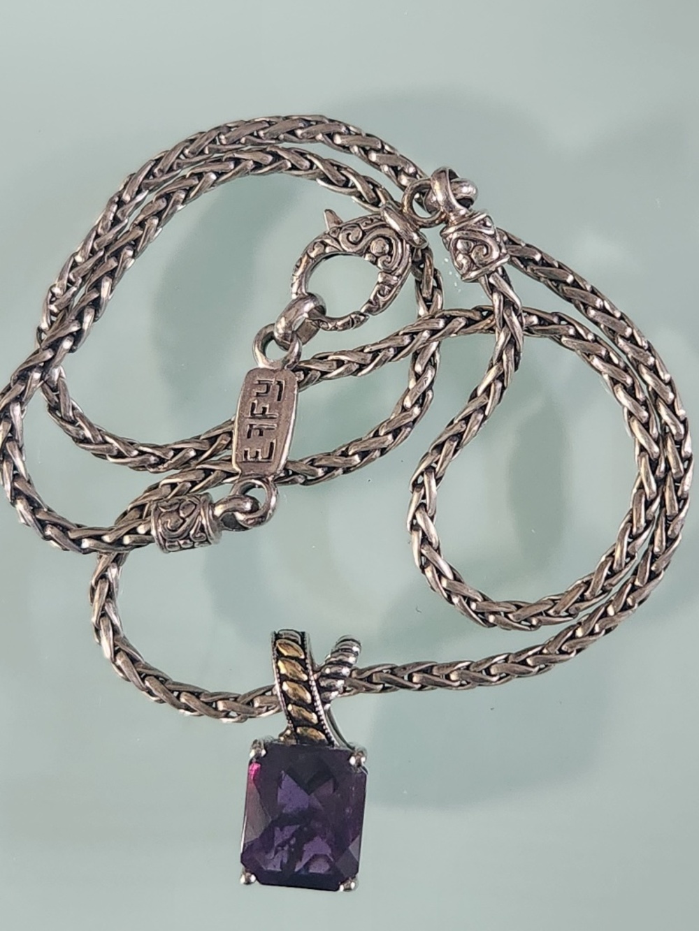 Effy Amethyst, Sterling Silver, Gold, Necklace, preloved
